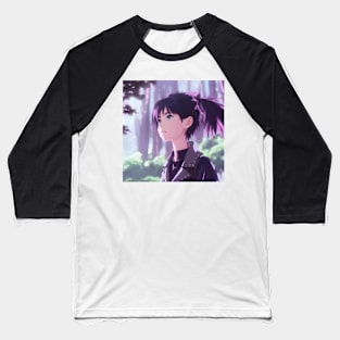 Beaux Animes Art Manga Anime Girl in Purple illustration Design Baseball T-Shirt